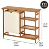 mDesign Bamboo Freestanding Laundry Furniture Storage & Hamper - 2 of 4