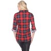 Women's Oakley Stretchy Plaid Tunic Top with Pockets - White Mark - 3 of 3