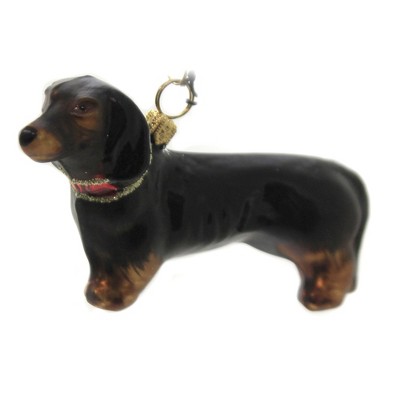 Joy To The World 2.5" Black Dachshund Ornament Pet Set Dog Companion  -  Tree Ornaments