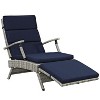 Modway Envisage Chaise Outdoor Patio Wicker Rattan Lounge Chair Light Gray Navy - 3 of 4