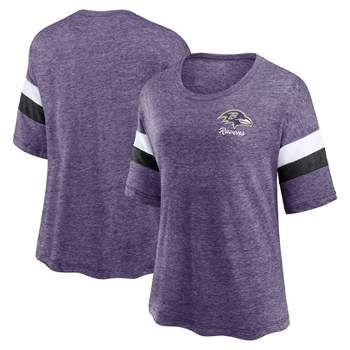 NFL Baltimore Ravens Women's Blitz Marled Left Chest Short Sleeve T-Shirt