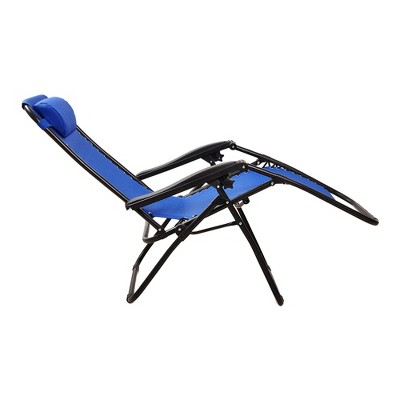 Elevon Blue Adjustable Zero Gravity Lounger with Cup Holder