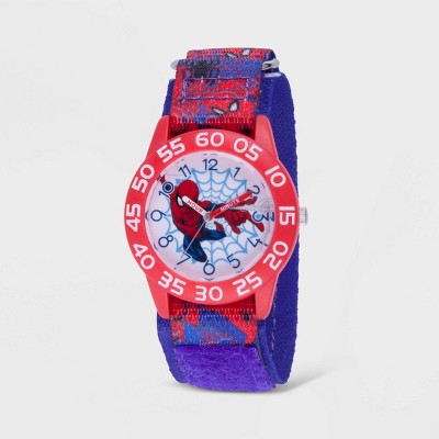 Kids' Marvel Spider-Man Red Plastic Time Teacher Watch - Blue