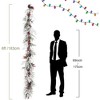6 FT Pre-lit Christmas Garland with 20 LED Lights, Xmas Artificial Green Rattan with Snow Frost - 2 of 4
