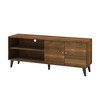 Chic Crate-63 Inch Media Console – Modern TV Stand w/ 2 Shelves & 1 Cabinet, Multi-Tier Storage for Living Room, Brown Entertainment Unit - 4 of 4