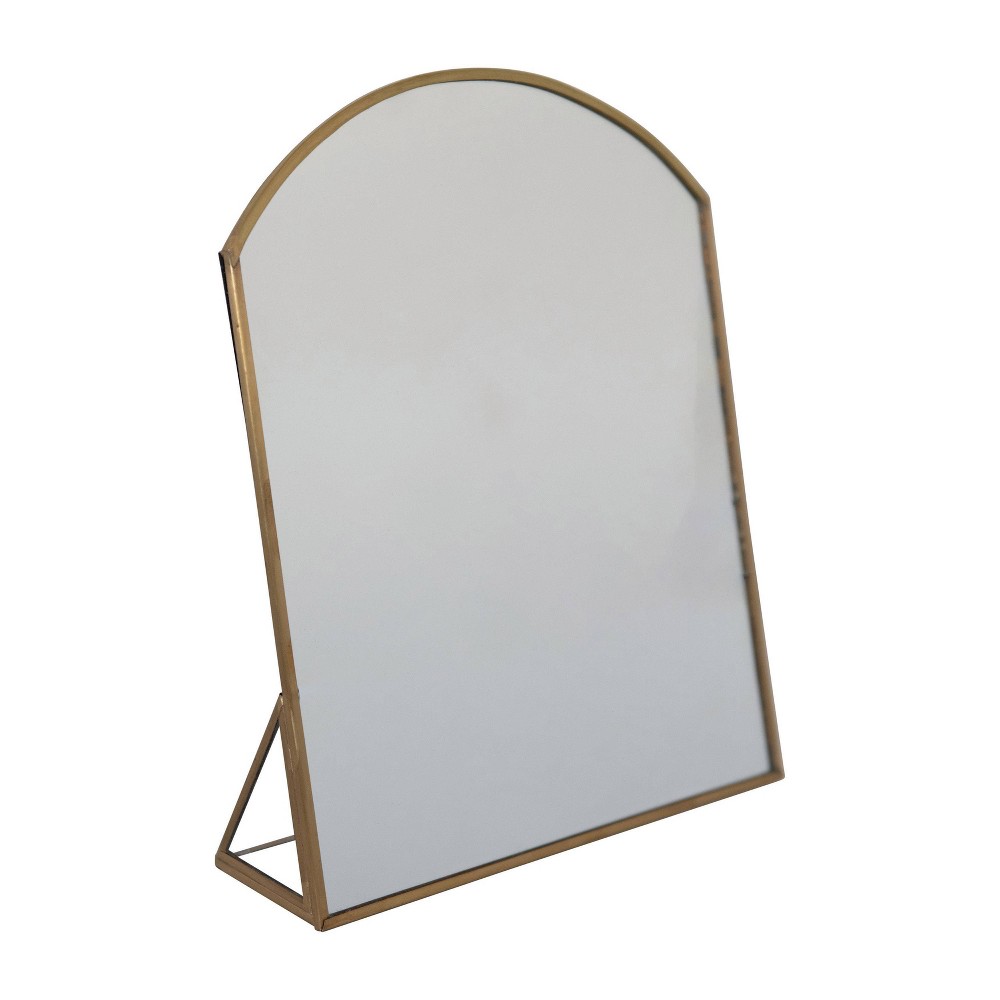 Photos - Wall Mirror Storied Home Arched Metal Framed Standing Mirror Brass