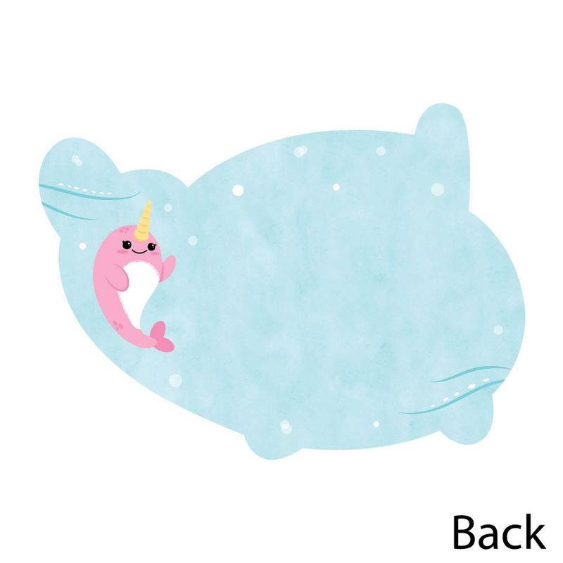 Big Dot of Happiness Narwhal Girl - Shaped Thank You Cards - Under The Sea Baby Shower or Birthday Party Thank You Note Cards & Envelopes - Set of 12, 5 of 8