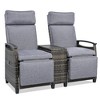 Nestfair Wicker Outdoor Lounge Set with Built-in Storage Table and Adjustable Backrest Gray - 2 of 4