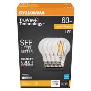 Sylvania TruWave A19 E26 (Medium) LED Bulb Soft White 60 Watt Equivalence 4 pk - 1 of 1