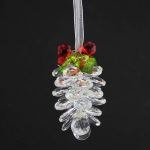 3.0 Inch Holiday Pinecone Red Berries Green Leaves Tree Ornaments - 1 of 3