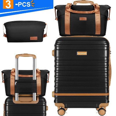 Musment 20 Inch Expandable Carry-on Suitcase Set 3 Piece Carry On Hardside Luggage with TSA Lock Spinner Wheels