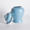 Plum & Post Koa Wide Lidded Ginger Jar Small - Blue Ceramic Handcrafted - 3 of 4