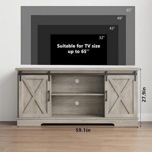 TV Stand for 65 Inches TVs, Entertainment Center with Storage and Sliding Barn Doors, Adjustable Shelf Modern Media TV Console - 1 of 4
