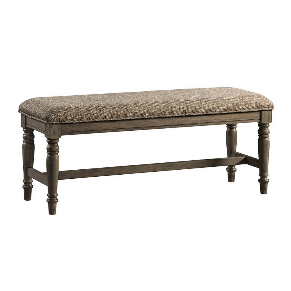 46" Balbao Park Backless Bench with Cushion Seat Roasted Oak - Intercon