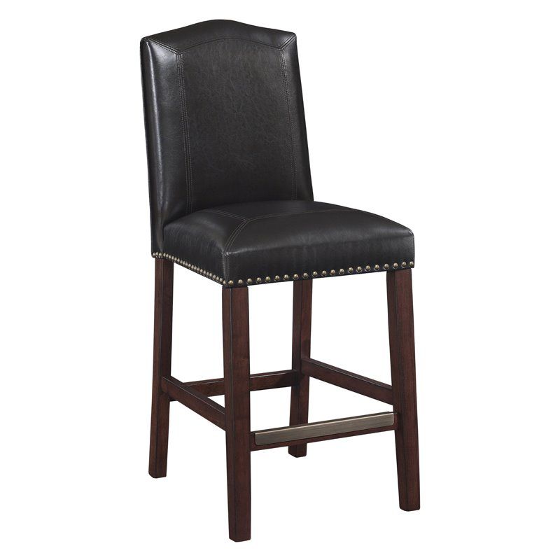 Carteret Brown Leather Counter Stool in Espresso - Comfort Pointe , 1 of 11