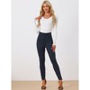 INSPIRE CHIC Women's Faux Suede High Waisted Elastic Slim Casual Leggings Pants - 2 of 4