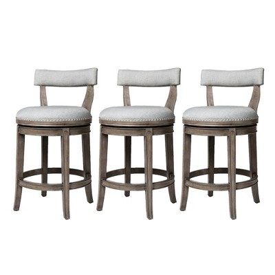 Maven Lane Alexander Rotating Low Back Kitchen Stool, Set of 3