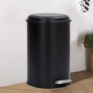Trash Can, 8 Gal / 30L Stainless Steel Garbage Can with Soft-Close Lid, Step-on Bathroom Garbage Bin(without Inner Bucket) - 1 of 4