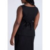ELOQUII Women's Plus Size Square Neck Scoop Hem Linen Blend Vest - 18, Black Onyx - 3 of 4