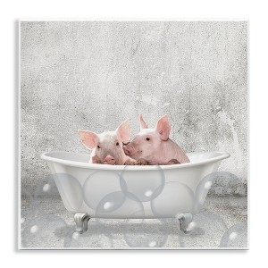 Stupell Industries Baby Piglets Bath Time Wall Plaque Art - 1 of 4