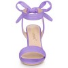 Allegra K Women's Back to College Faux Suede Open Toe Ankle Tie Back Chunky Heel Sandals - 2 of 4