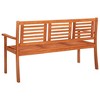 vidaXL 3-Seater Patio Bench with Cushion 59.1" Solid Eucalyptus Wood - 4 of 4