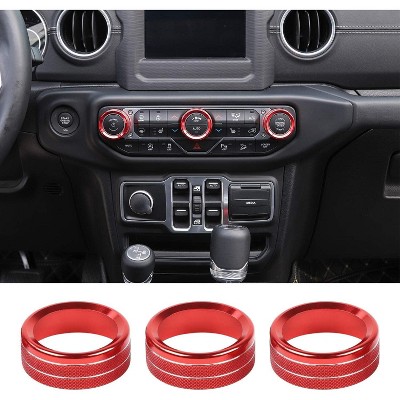 TruAIR AC Knob Trim Cover Ð Aluminum Dial Ring for Jeep Wrangler JL/JT