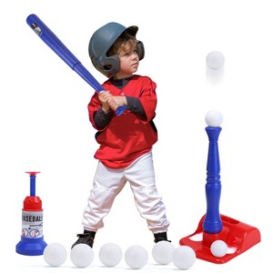Skirfy 3-in-1 Kids Baseball Set, Ball Rack, Hanging Tee, Ball Launcher & 6 Softballs - Adjustable Height Baseball, Indoor & Outdoor Sports Gifts. - 1 of 4