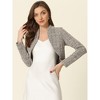 Allegra K Women's Elegant Cardigan Plaid Open Front Office Shrug Long Sleeve Cropped Bolero Top - 4 of 4
