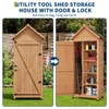 Outdoor Wooden Storage Shed, Vertical Tool Storage House with Shelves, Large Garden Tools Shed with Lockable Door for Backyard Garden Patio - 4 of 4