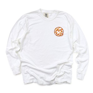 S.W.Smiley Candy Corn Smile - Women's Garment Dyed Long Sleeve Graphic T-Shirt - 1 of 3