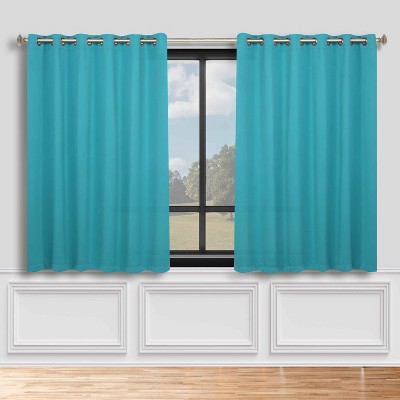 Classic Modern Solid Room Darkening Semi-Blackout Curtains, Grommets, Set of 2 by Blue Nile Mills