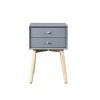 CAVINAS Nightstand with Drawer and Rubber Wood Legs, Mid-Century Modern Bedside Table, Storage Cabinet for Bedroom - 2 of 4