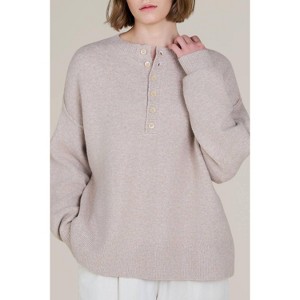 Women's Button Down Pullover Sweater - GRADE & GATHER - 1 of 3