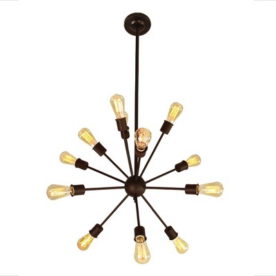 38" x 38" x 29" Jackstone 12-Light Bronze Lamp Brown - Warehouse of Tiffany