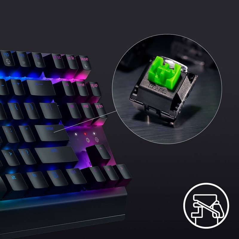 Razer BlackWidow V3 TKL - Compact Gaming Keyboard with Green Mechanical Switches, 3 of 11