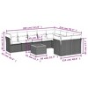vidaXL 10 Piece Patio Sofa Set with Cushions Black and Cream Poly Rattan - 4x Corner 5x Middle Table - 3 of 4
