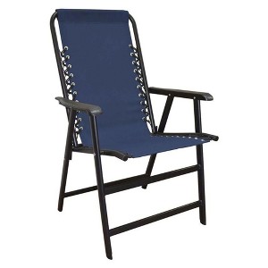 Caravan Canopy Suspension Portable Folding Sports Chair with Bungee Suspension and Textaline Fabric, 300 Pound Weight Capacity, Blue - 1 of 4