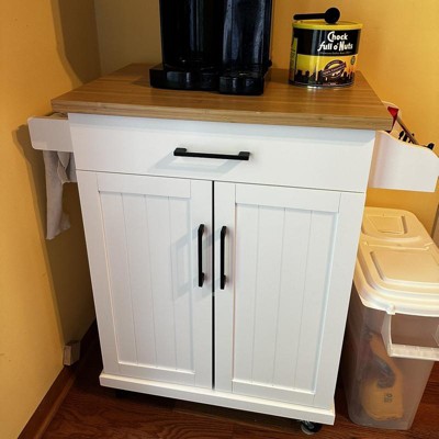 Yaheetech Rolling Kitchen Island Kitchen Cart With Towel Rack & Drawer ...