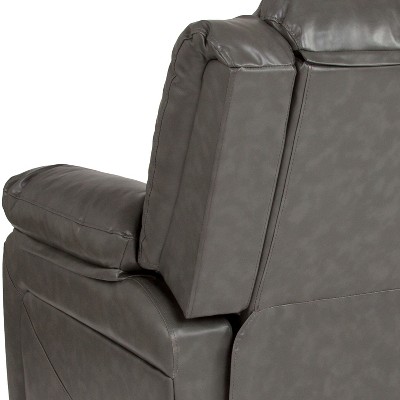 Gray LeatherSoft Recliner with Metal Frame