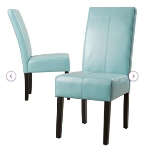 Set of 2 Pertica KD Dining Chair Upholstered Leather-Christopher Knight Home - 1 of 4