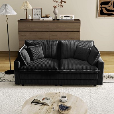 Sofa Couch Modern Deep Seat Modular with Removable Ottoman for Living Room Bedroom - 3irtyhousy