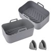 NewHome "Reusable Air Fryer Silicone Pot with 2 Basket Pans & Mittens for 6-8 Quart Oven Air Fryer" black - 2 of 4