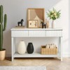 KTMBDW Fluted Console Table with 3 Drawers, Modern 51" Entryway Table with Storage Shelf, Narrow Couch Sofa Table for Living Room, Hallway, White - 2 of 4