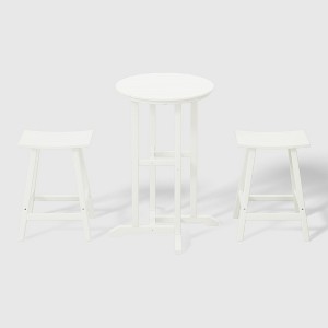 WestinTrends Malibu All Weather HDPE Outdoor Patio Counter Height Bistro Set (3-Piece) - 1 of 4