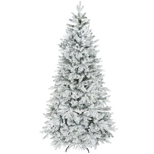 Aghana Digitals 6ft Frosted Full Spruce Xmas Tree - 1207 Realistic Flocked Branches, Auto-Open - 1 of 4