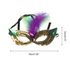Unique Bargains Colorful Feather Sequins Half Face Party Mask 1 Pc - 2 of 4
