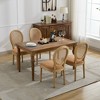 Kumasinova Dining Chairs Set of 2,Wooden Chairs with Linen Fabric,Backrest,Solid Wood Frame,Antique Painted Finish,Beige Chair for Dining Room - 2 of 4
