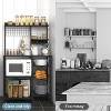 CIPACHO Black Kitchen Bakers Rack with Power Outlet 6 Tier Microwave Stand Storage Shelf Coffee Bar Station 8 S Hooks - 4 of 4