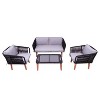 Fassano 4pc Outdoor Rope Woven Set with Cushions - DUKAP - 3 of 4